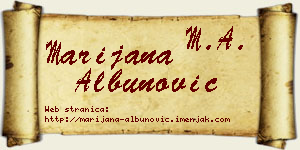 Marijana Albunović vizit kartica